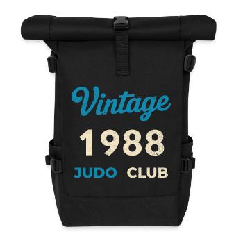Vintage 1988 Judo Club Retro Birth Year Gift - Roll Top Backpack - black - Front