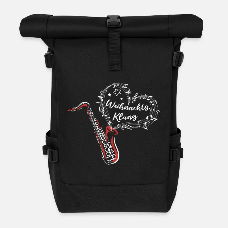 Weihnachten Saxofon Weihnachtsklang Musik - Rolltop Rucksack - Schwarz