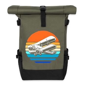 Modellflugzeug Modellflug - Rolltop Rucksack - Olive/Schwarz - Vorne