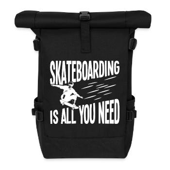 Le skateboard, c’est tout ce dont tu as besoin - Sac à dos roll top - noir - Devant
