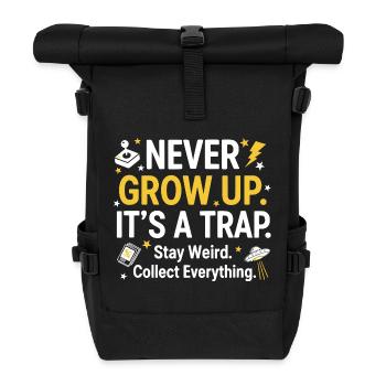 Grow Up Kidult Retro Collector - Roll Top Backpack - black - Front