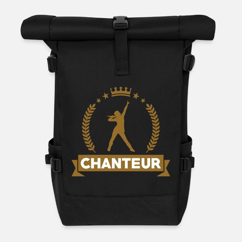 Singer – music, stage, passion, voice, performance - Roll Top Backpack - black