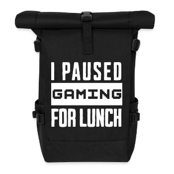 Jeu de nerd, j’ai mis la chemise de jeu en pause - Sac à dos roll top - noir - Devant