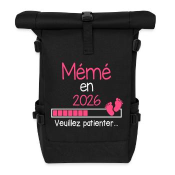 Mémé en 2026 Cadeau Future Grand-Mère - Sac à dos roll top - noir - Devant