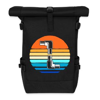Klempner Installateur - Rolltop Rucksack - Schwarz - Vorne