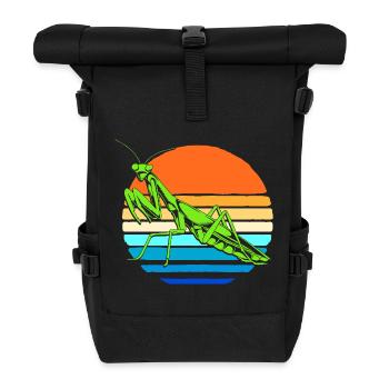 Gottesanbeter Gottesanbeterin Mantis - Rolltop Rucksack - Schwarz - Vorne