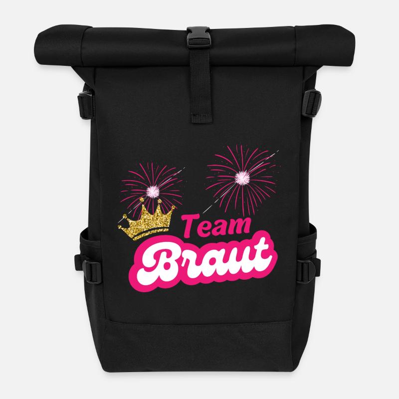 Team Braut Jungesellenabschied - Rolltop Rucksack - Schwarz