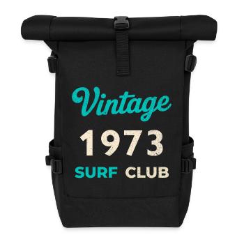Vintage 1973 Surf Club Retro Geburtsjahr Geschenk - Rolltop Rucksack - Schwarz - Vorne