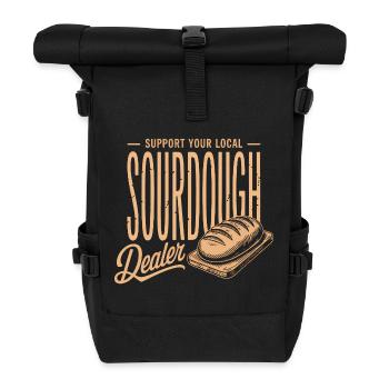 Unterstützen Sie den lokalen Sauerteighändler - Rolltop Rucksack - Schwarz - Vorne