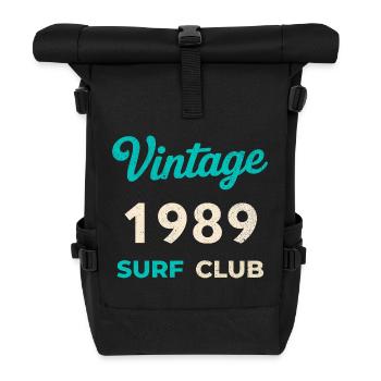 Cadeau rétro d’anniversaire vintage du Surf Club 1989 - Sac à dos roll top - noir - Devant