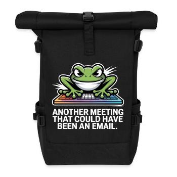 Mème clavier grenouille – Réunion au lieu d’email - Sac à dos roll top - noir - Devant