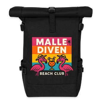 Malle Diven Beach Club Flamingo Mallorca Party  - Rolltop Rucksack - Schwarz - Vorne