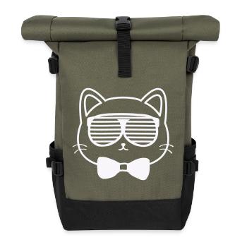 Chat du soleil avec nœud papillon - Sac à dos roll top - olive/noir - Devant