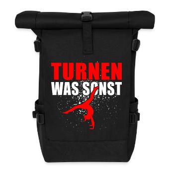 Turnen was sonst - Rolltop Rucksack - Schwarz - Vorne