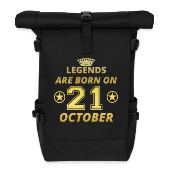 legends born birthday OCTOBER 21 - Roll Top Backpack - black - Front