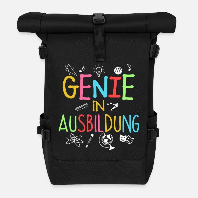 Genie in Ausbildung - Rolltop Rucksack - Schwarz