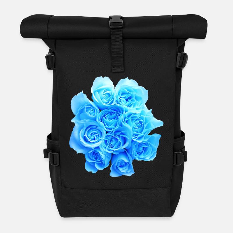 daffodils roses rosen blumen flowers tulips tulpen - Rolltop Rucksack - Schwarz