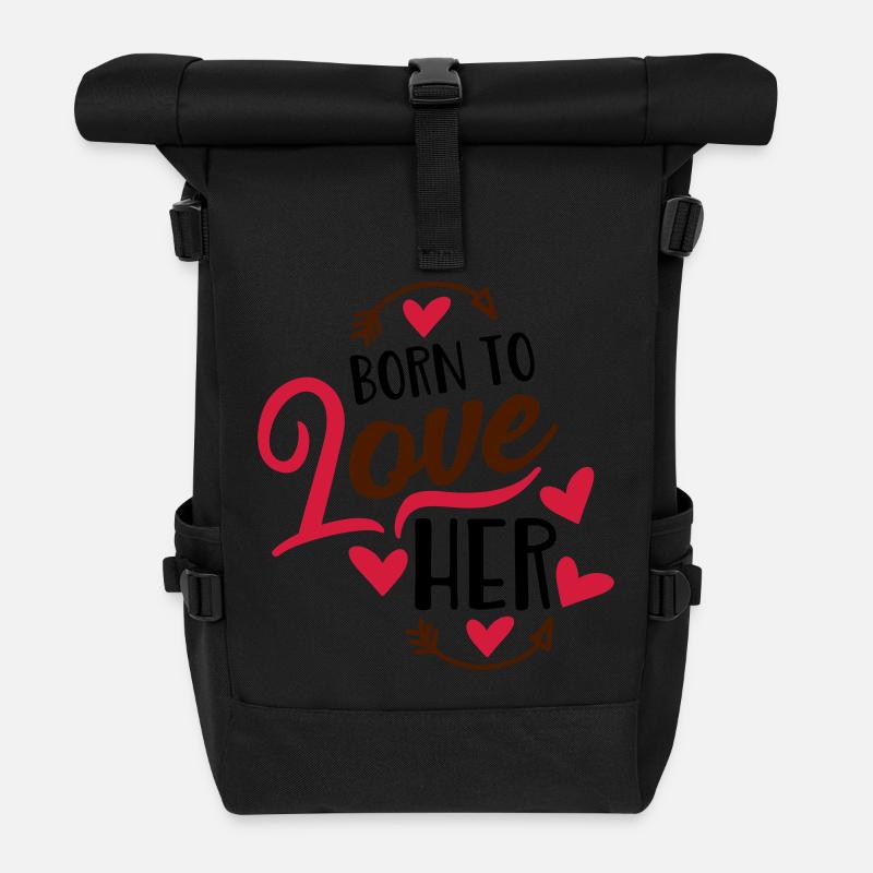 Liebe - Rolltop Rucksack - Schwarz