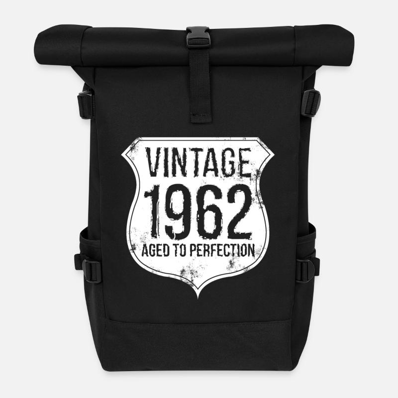 vintage 1962 - Rolltop Rucksack - Schwarz