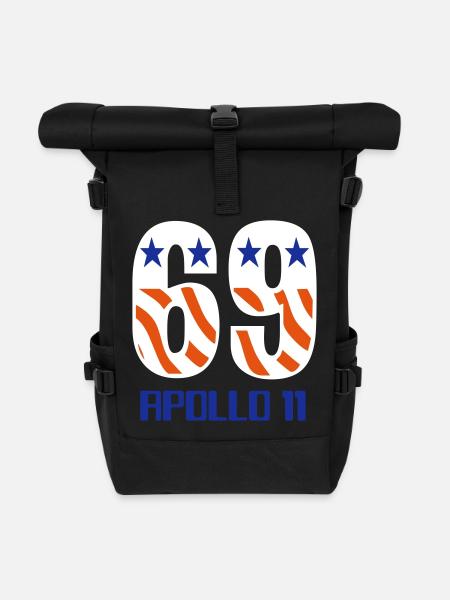 69 APOLLO 11 USA - Roll Top Backpack - black