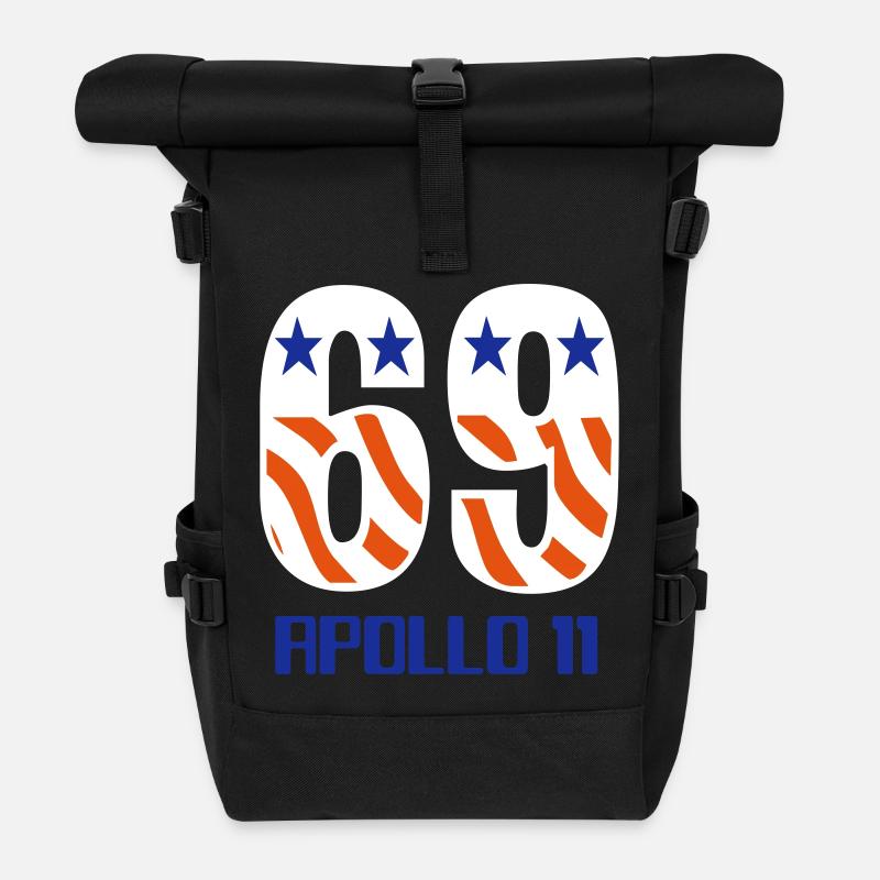 69 APOLLO 11 USA - Roll Top Backpack - black