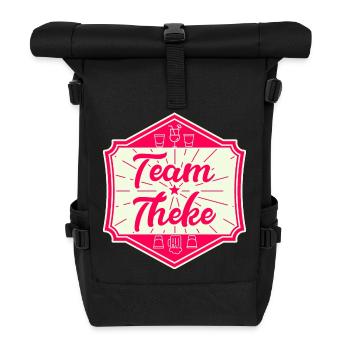 Team Theke - Teamshirt für den Sommer - Rolltop Rucksack - Schwarz - Vorne