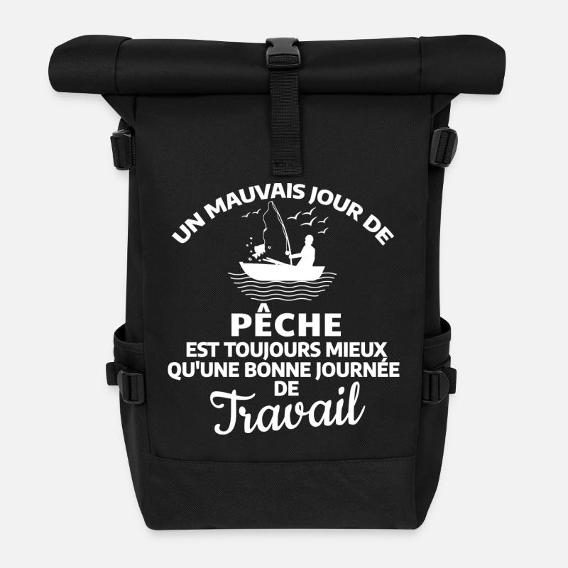 Angel-Zitat: Idealer Tag auf dem Wasser - Rolltop Rucksack - Schwarz