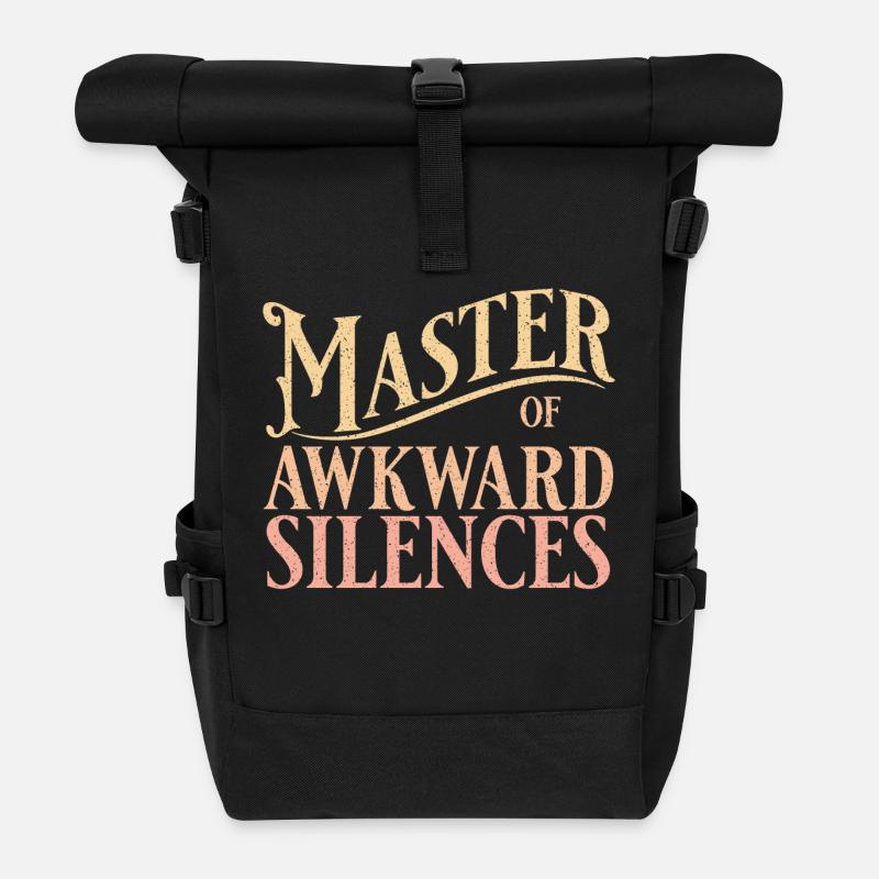 Master of awkward silences in yellow - Roll Top Backpack - black