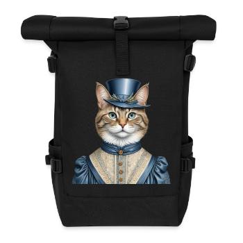 Madam cat - Roll Top Backpack - black - Front