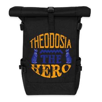 Theodosia The Hero Mit Ra-Statuen - Rolltop Rucksack - Schwarz - Vorne