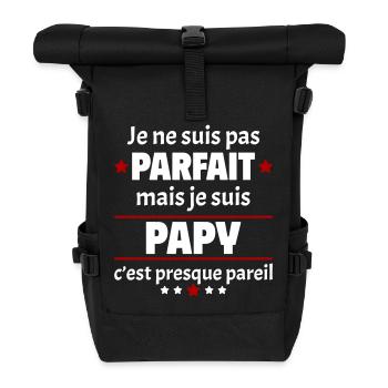 Pas parfait mais papy, fête des pères, noël - Sac à dos roll top - noir - Devant