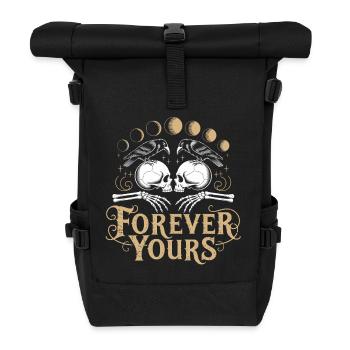 Forever Yours – Gothic Love Design with Skulls - Roll Top Backpack - black - Front