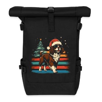 Chapeau de Noël Cavalier King Charles Spaniel - Sac à dos roll top - noir - Devant