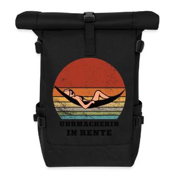Rente Uhrmacherin Rentnerin Ruhestand Juwelierin - Rolltop Rucksack - Schwarz - Vorne