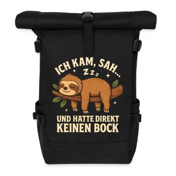 Sloth Gift Sloth Office Work Colleague - Roll Top Backpack - black - Front