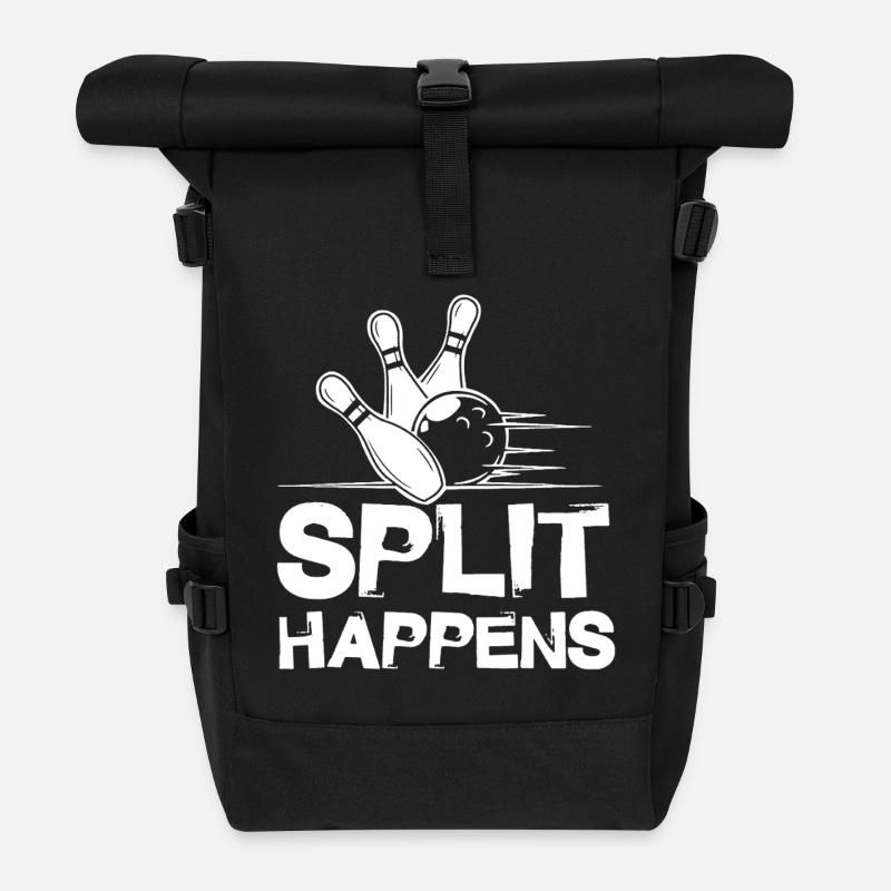 Bowling Split Happens - Roll Top Backpack - black