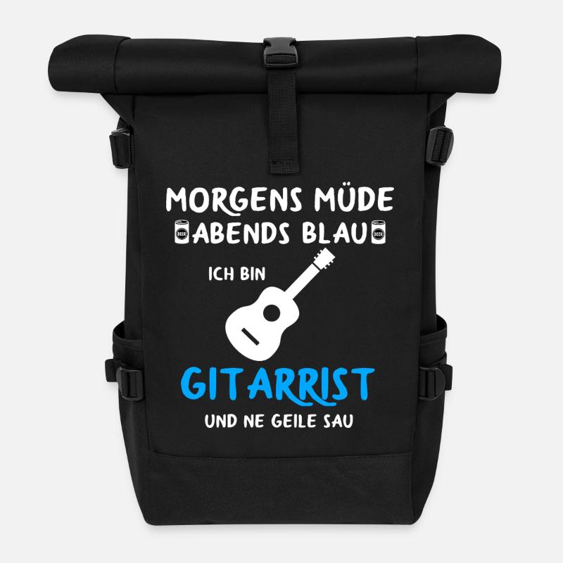Gitarre Spruch Band Musikinstrument E-Gitarre - Rolltop Rucksack - Schwarz