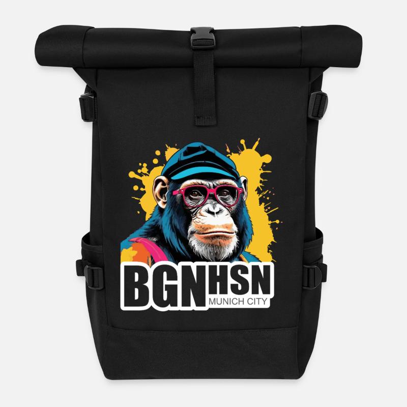 Bogenhausen - weil´s Deine Hood ist! - Rolltop Rucksack - Schwarz