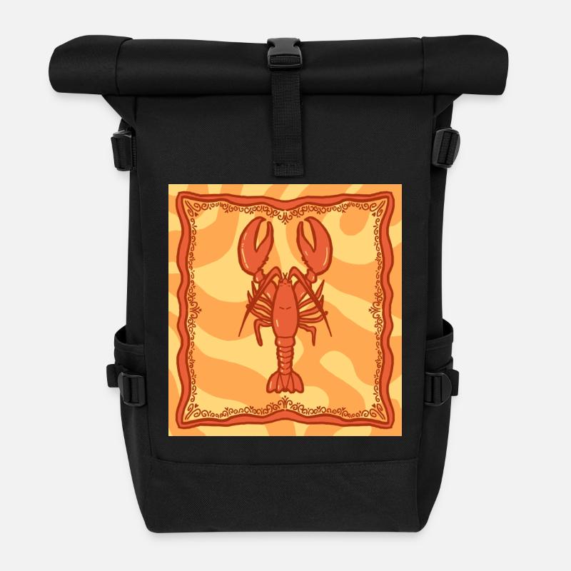 Illustration de homard rouge - Sac à dos roll top - noir