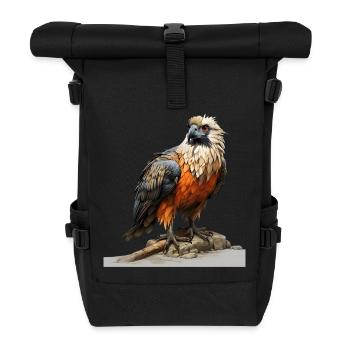 Farbenreicher Adler sitzend - Rolltop Rucksack - Schwarz - Vorne