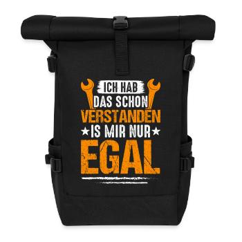 J’ai compris : Peu importe, grunge, typo - Sac à dos roll top - noir - Devant