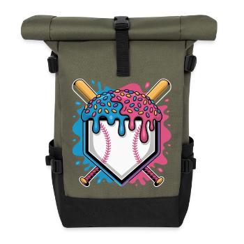 Baseball Home Plate Mit Eis Und Streuseln - Roll Top Backpack - olive/black - Front