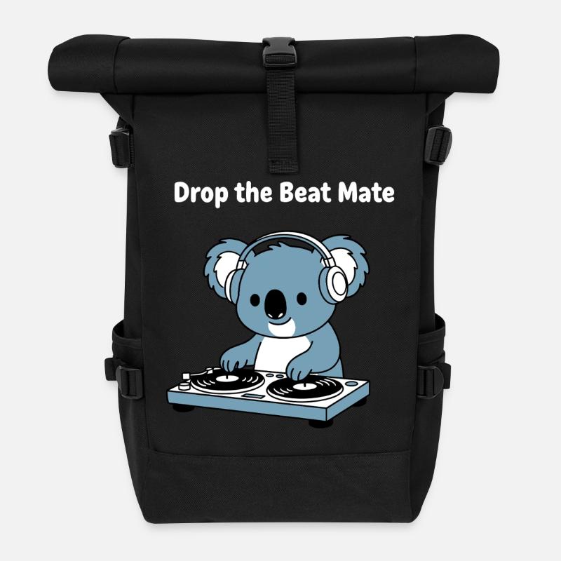 Drop the Beat Koala DJ - Rolltop Rucksack - Schwarz