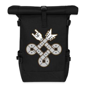 Nœud celtique de guitare entrelacée - Sac à dos roll top - noir - Devant