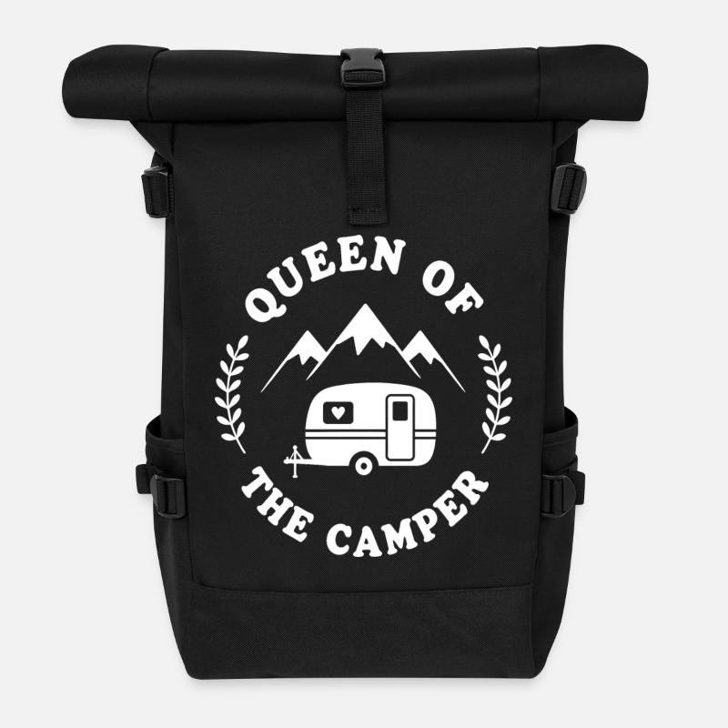 Queen of the Mountain Camper - Roll Top Backpack - black