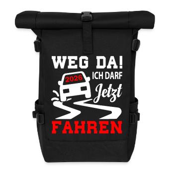Driving License 2026 Driving Test Driving License Test - Roll Top Backpack - black - Front