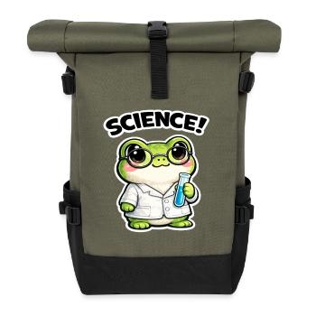 Grenouille scientifique avec des lunettes - Sac à dos roll top - olive/noir - Devant