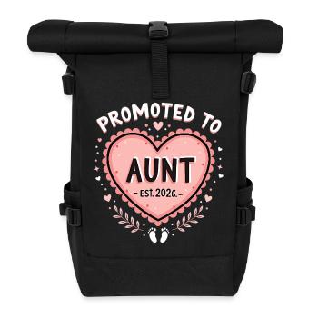 Tante 2026 Tante 2026 Befördert zu Tante 2026 - Rolltop Rucksack - Schwarz - Vorne