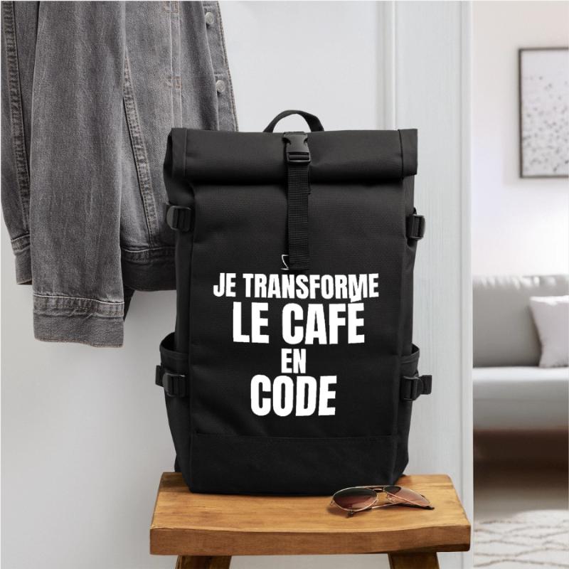 Je transforme le café en code Sac à dos roll top