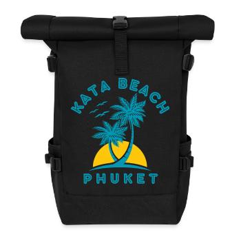 Kata Beach Phuket Palm Sunset - Roll Top Backpack - black - Front